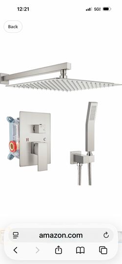 gotonovo Rainfall Bathroom Shower System Rain Shower Head and Handle Set Wall Mounted Shower Complete Combo Solid Brass Pressure Balancing Shower Mixe