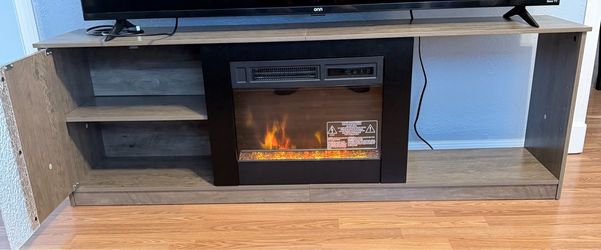 TV Stand with Electric Fireplace Insert