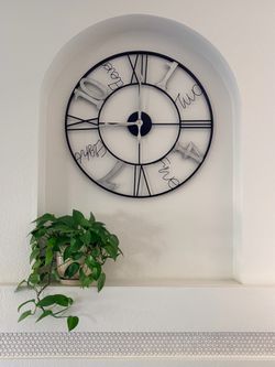 Large 32” Wall Clock – Modern Farmhouse Style