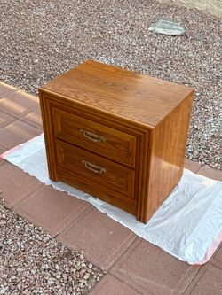 Vintage Broyhill Oak Nightstand, Made in USA