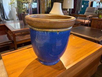 13″ Tall Sturdy Two Tone Ceramic Outdoor Planter