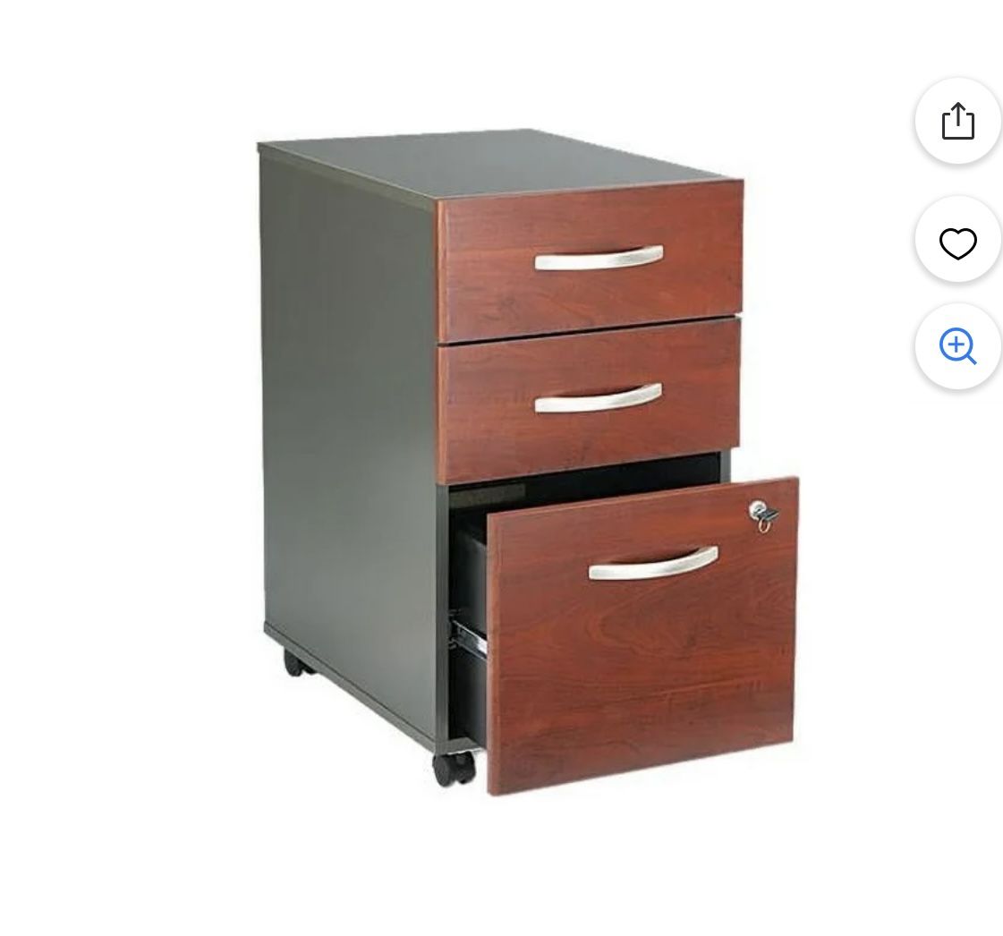 BUSH FURNITURE WC24453SU Series C 3-Drawer Mobile Ped File, Graphite