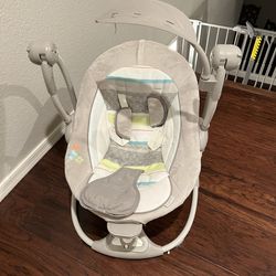 Ingenuity ConvertMe 2-in-1 Compact Portable Baby Swing & Infant Seat, Battery-Powered Vibrations, Automatic Sway, Nature Sounds