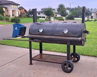 custom made heavy duty bbq pit 6 pies largo con carreta para leña excelentes condiciones 1200 o mejor oferta