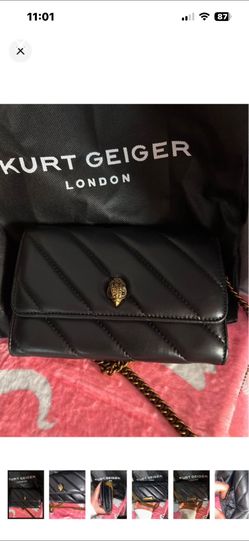 Offers welcome Kurt Geiger Black Soho Leather Wallet on Chain