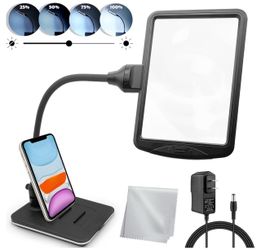 4X Gooseneck Magnifying Lamp Lighting with 28 SMD LEDs, Table Desktop Stand Magnifier Hands-Free for Hobby, Sewing, reading, writing , homework, Craft