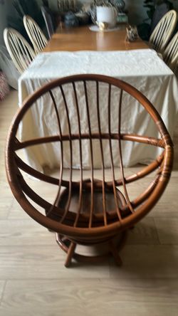 Vintage tiki swivel rattan/ bamboo  chair