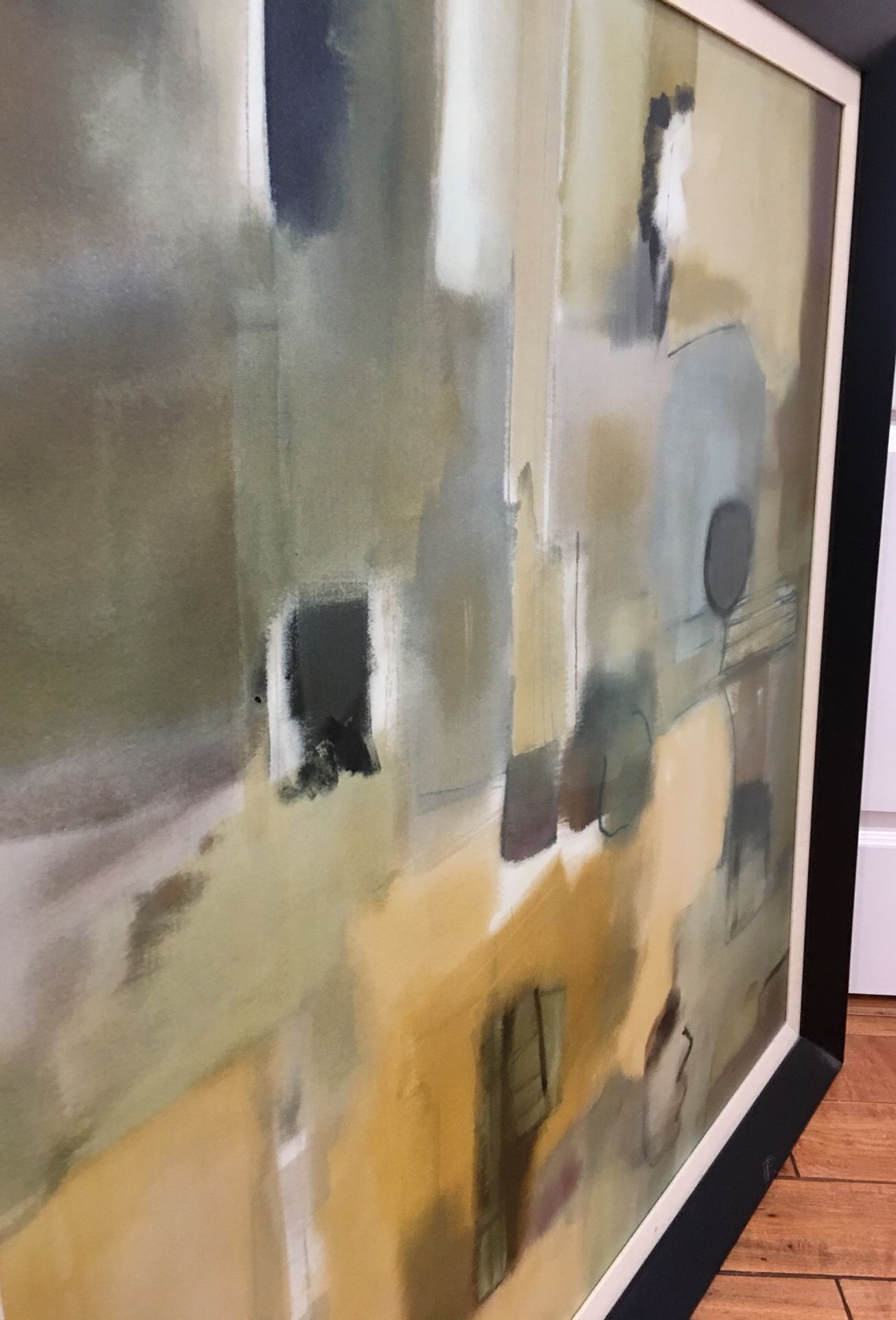 The Bombay Company wall art by Nancy Ortenstone measures 42”x42” for