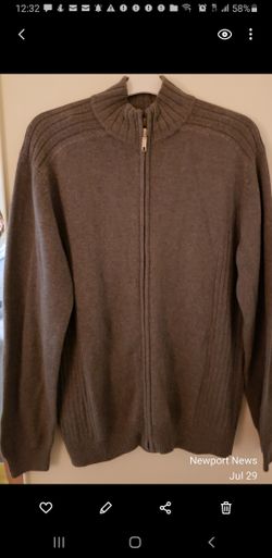 Perry Ellis Cardigan Zipper Sweater Large