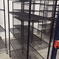 Black metal storage carts