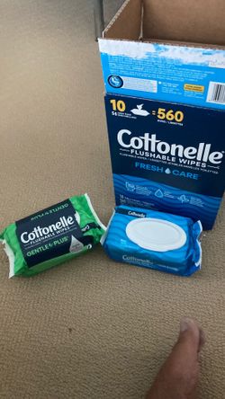 Seven unopened packages of Cottonelle wipes