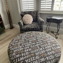 Decorative Chair With Ottoman
