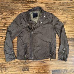 ALLSAINTS Novello Nylon Moto Biker Jacket Taupe Size Large
