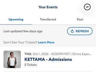 Selling 2 Kettama Tickets
