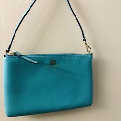 Kate Spade Turquoise Leather Wristlet Wallet 