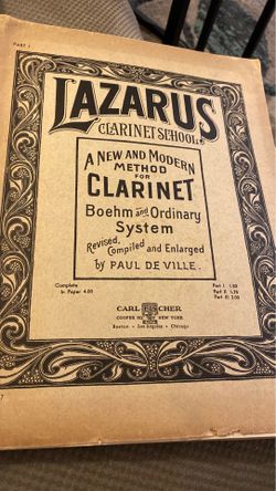 VINTAGE LAZARUS CLARINET SCHOOL BY PAUL DEVILLE