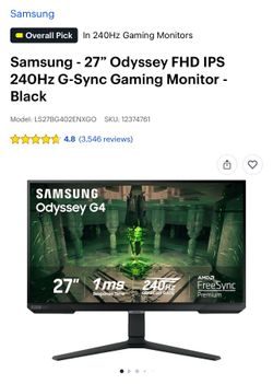 Samsung - 27” Odyssey FHD IPS 240 Hz G-Sync Gaming Monitor - Black