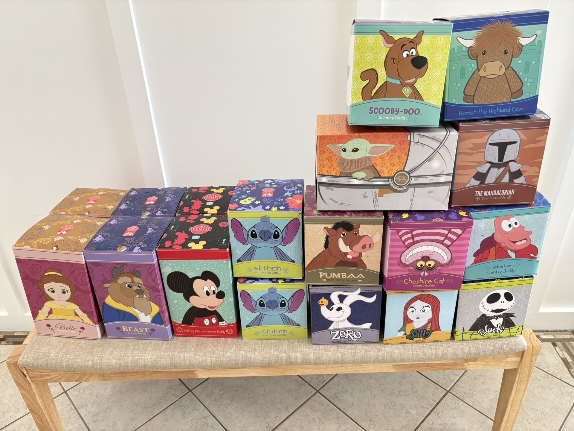 BRAND NEW BOXED SEALED Disney Scentsy Scented Stuffed Plushies ($20) and Bitty Babies, Keychains ($10)