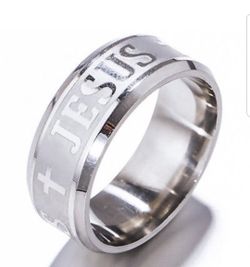 Promise ring engagement religion men women unisex new stainless steel