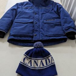 Canada Goose Kids Jacket Sz 6/7 With Matching Hat 