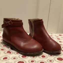 Janie & Jack Boots Size 9 Cranberry Red