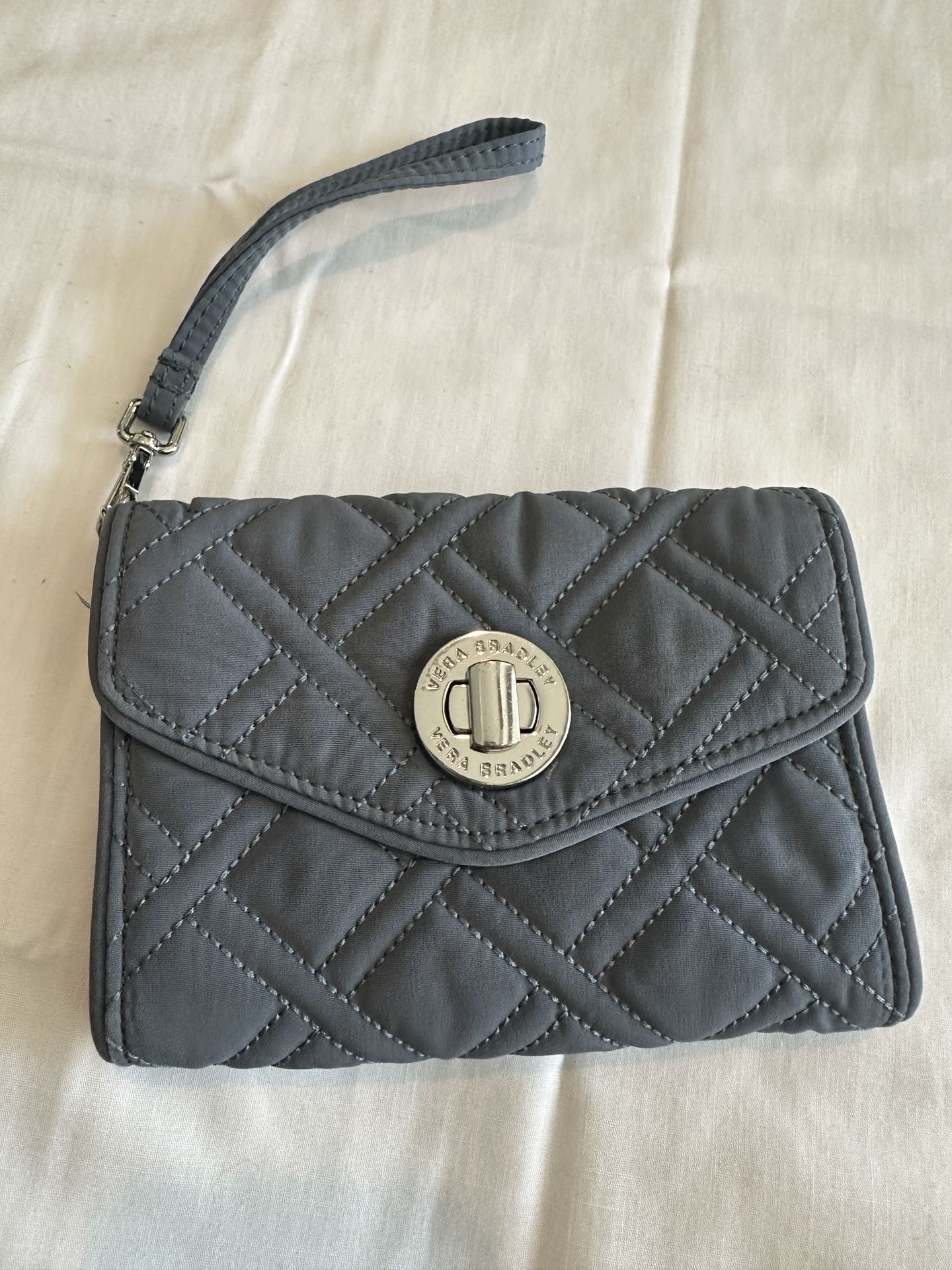 Vera Bradley Charcoal Quilted Wristlet