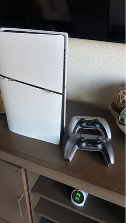PlayStation 5 Slim Console with Two Controllers