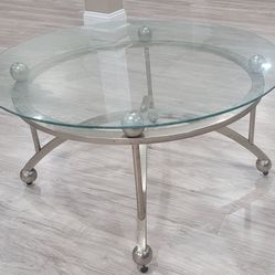 Stunning Modern Round Glass Coffee Table