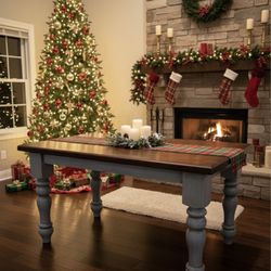 Handcrafted Solid Red Oak Farmhouse Table