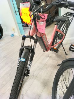 Hovsco HovRanger skinny tire city ebike pink color