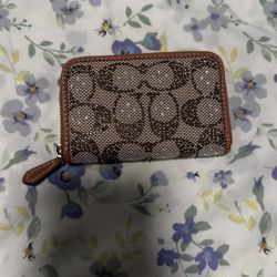 Coach Signature Jacquard Zip Wallet