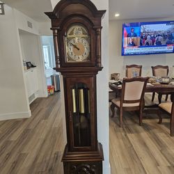 Herschede Grandfather Clock — Fully Working, Westminster Chimes — Walnut Case