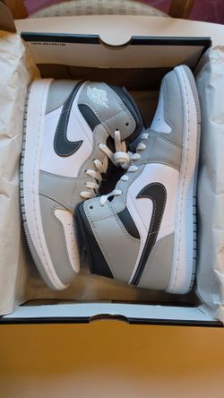 Air Jordan 1 Mid Grey and White Sneakers