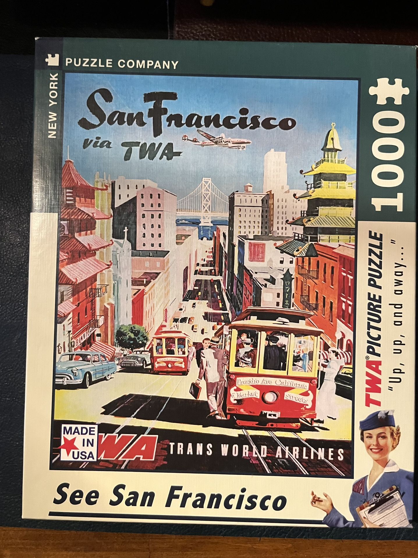 1,000 Puzzle - New York Puzzle Company - San Francisco via TWA