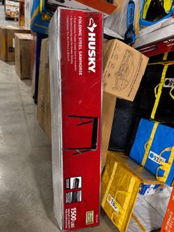 Husky Folding Steel Sawhorse Pair – 1,500 lb Capacity