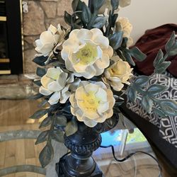 Antique Italian Floral Tole Lamp