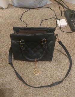 Vintage Black Quilted Designer Purse