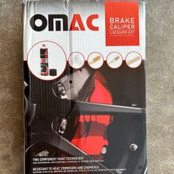 OMAC High Temperature Brake Caliper Paint System Kit, Heat Resistant Coating, Epoxy Paint Based System, Texas Red (Glossy)