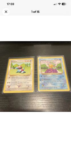Pokémon Base Set Regular Squirtle 063/102 AND Porygon 39/102 Both Shadowless