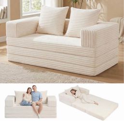 Firm price! New! Just opened Convertible Sofa Bed, 4-in-1 Boneless Loveseat with Removable Armrests