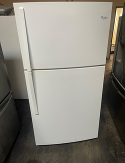 Whirlpool Top Freezer Fridge – White, Glass Shelves, Clean