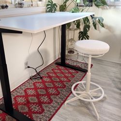 IKEA Lidkullen Sit/Stand Support Chair Stool in White / Light Grey