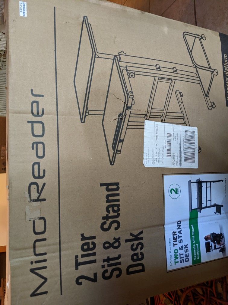 Mind Reader 2 Tier Sit And Stand Desk