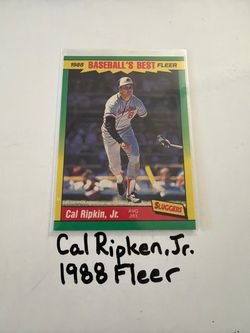 Cal Ripken,Jr. Baltimore Orioles Hall of Fame Shortstop 1988 Fleer Card.