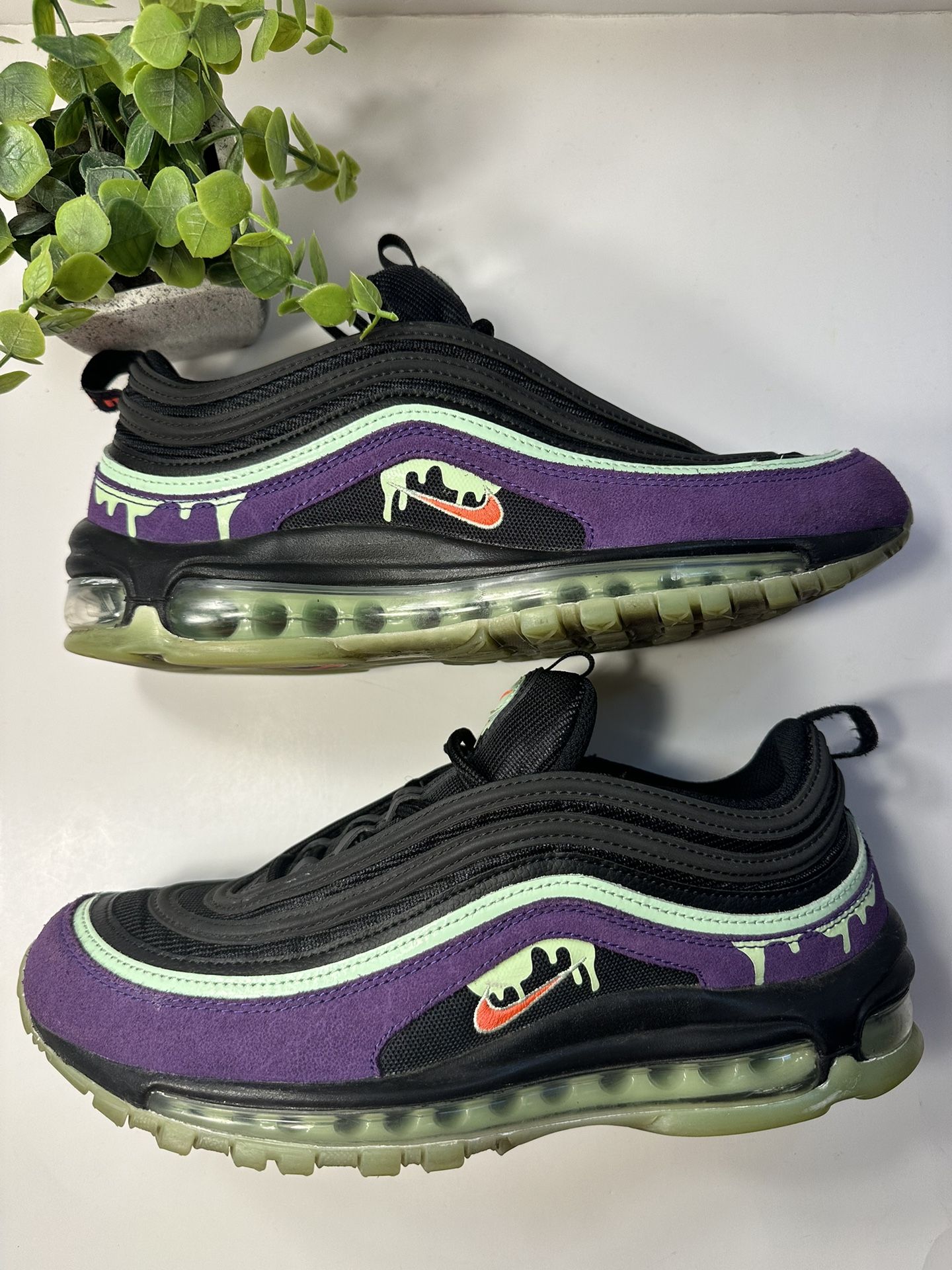 Nike Air Max 97 Halloween Slime 2020 Mens 9.5 Purple Glow In The Dark DC1500-001