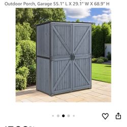 Garden Shed Tool Shed Storage Cabinet Wooden Metal Frame 2-Door 3-compartments Backyard Patio Lawn Outdoor Porch, Garage 55.1" L X 29.1" W X 68.9" H