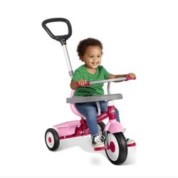 Radio Flyer, 3-in-1 Stroll 'N Trike, 3 Stages Grows with Child, Pink Tricycle new in box