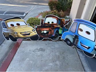 Disney Cars Cardboard Cutouts - Mater, Luigi, and Guido - Cars birthday party decor