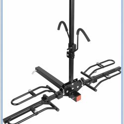 Hitch Mounted Bike Rack, 2-Bike 110 lbs Capacity, Foldable Bicycle Rack, 2" Hitch Bike Holder for Cars Trucks SUVs Minivans