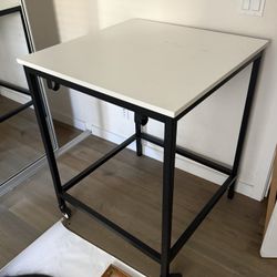 Sturdy White Office Rolling Table
